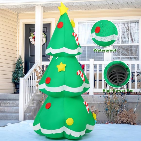 5 FT Christmas Inflatables Tree Outdoor Decorations Blow Up...